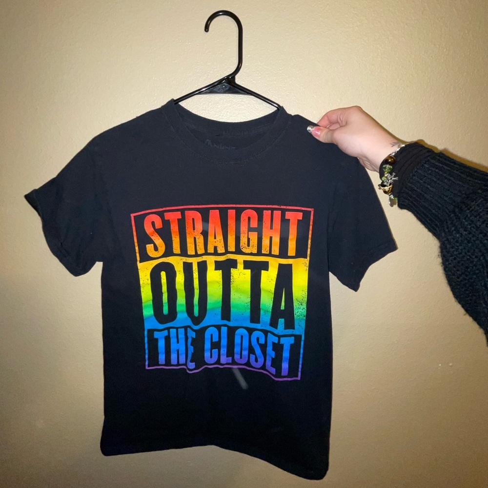 Straight Outta The Closet Small Unisex Pride T-shirt